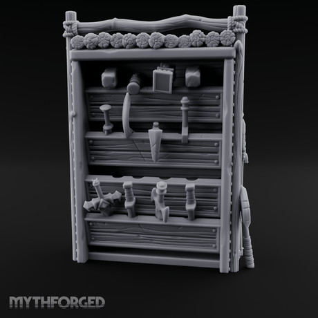Well Stocked Weapon Rack Miniature for Dungeons and Dragons, Pathfinder or other TTRPGs