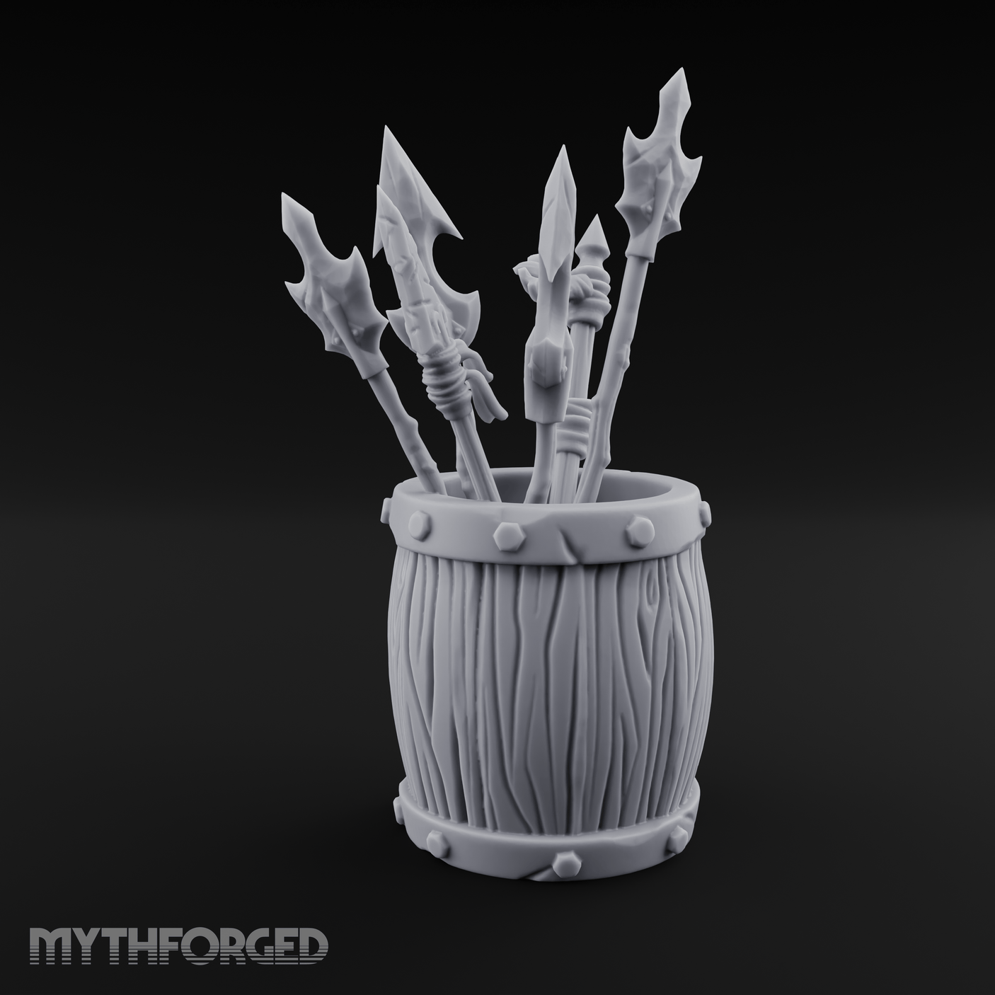 Pointy Barrel of Spears B Miniature for Dungeons and Dragons, Pathfinder or other TTRPGs