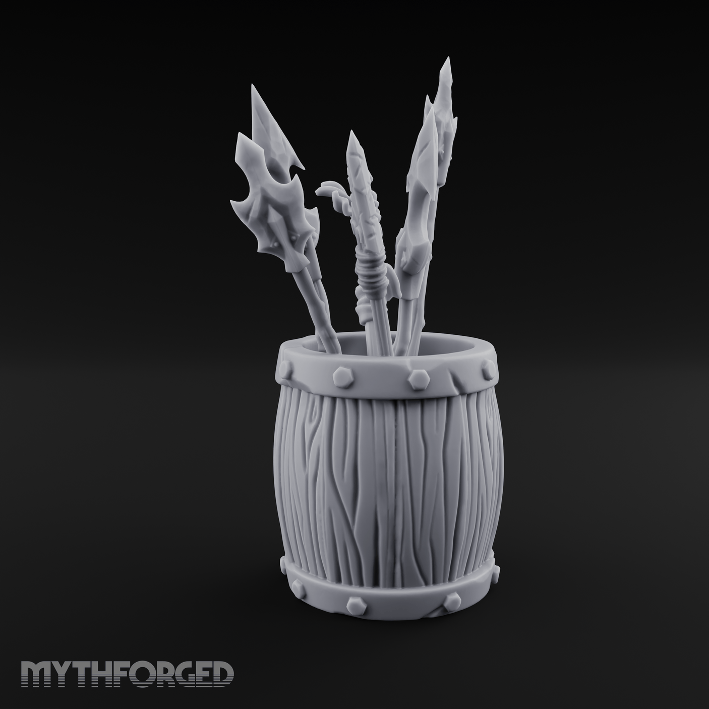 Pointy Barrel of Spears B Miniature for Dungeons and Dragons, Pathfinder or other TTRPGs