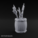 Pointy Barrel of Spears B Miniature for Dungeons and Dragons, Pathfinder or other TTRPGs
