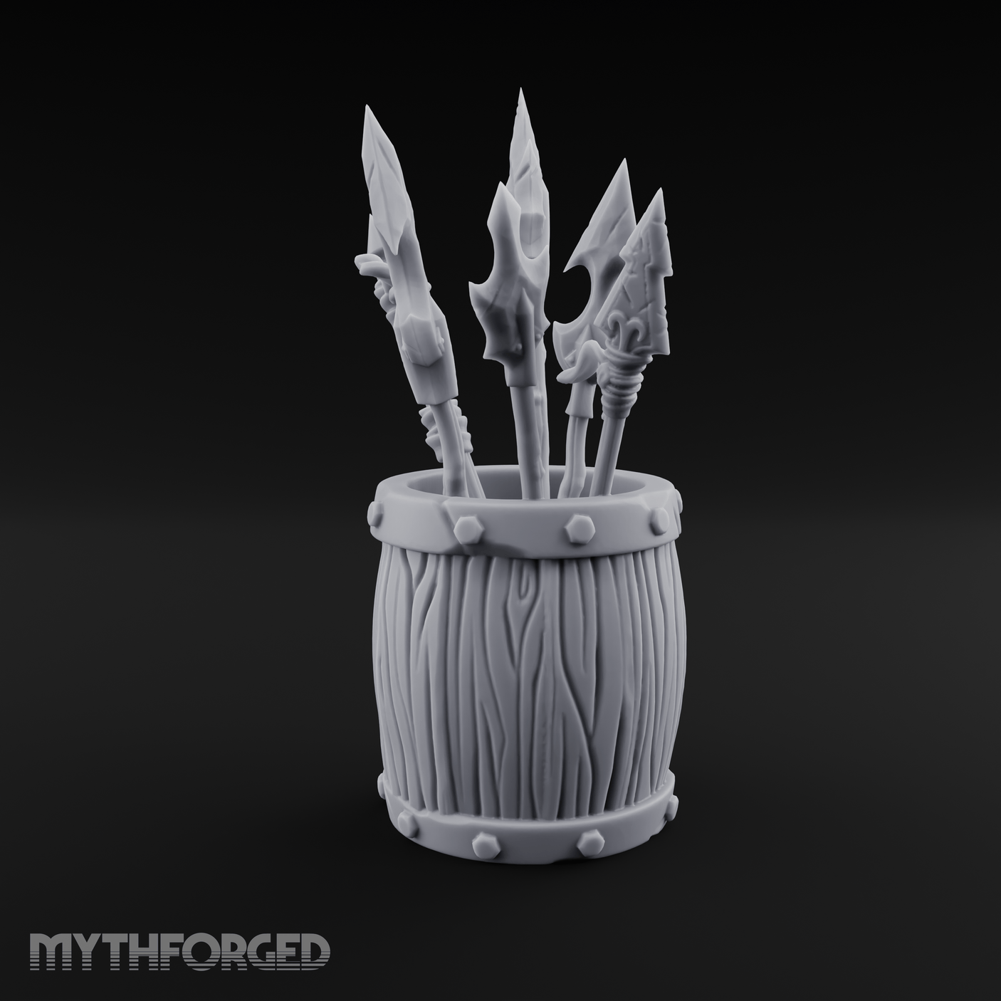 Pointy Barrel of Spears B Miniature for Dungeons and Dragons, Pathfinder or other TTRPGs