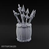 Pointy Barrel of Spears B Miniature for Dungeons and Dragons, Pathfinder or other TTRPGs