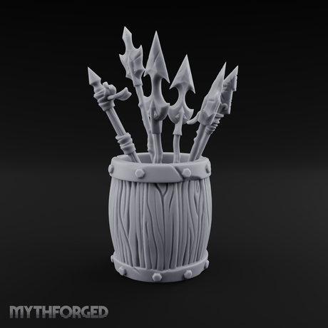 Pointy Barrel of Spears B Miniature for Dungeons and Dragons, Pathfinder or other TTRPGs