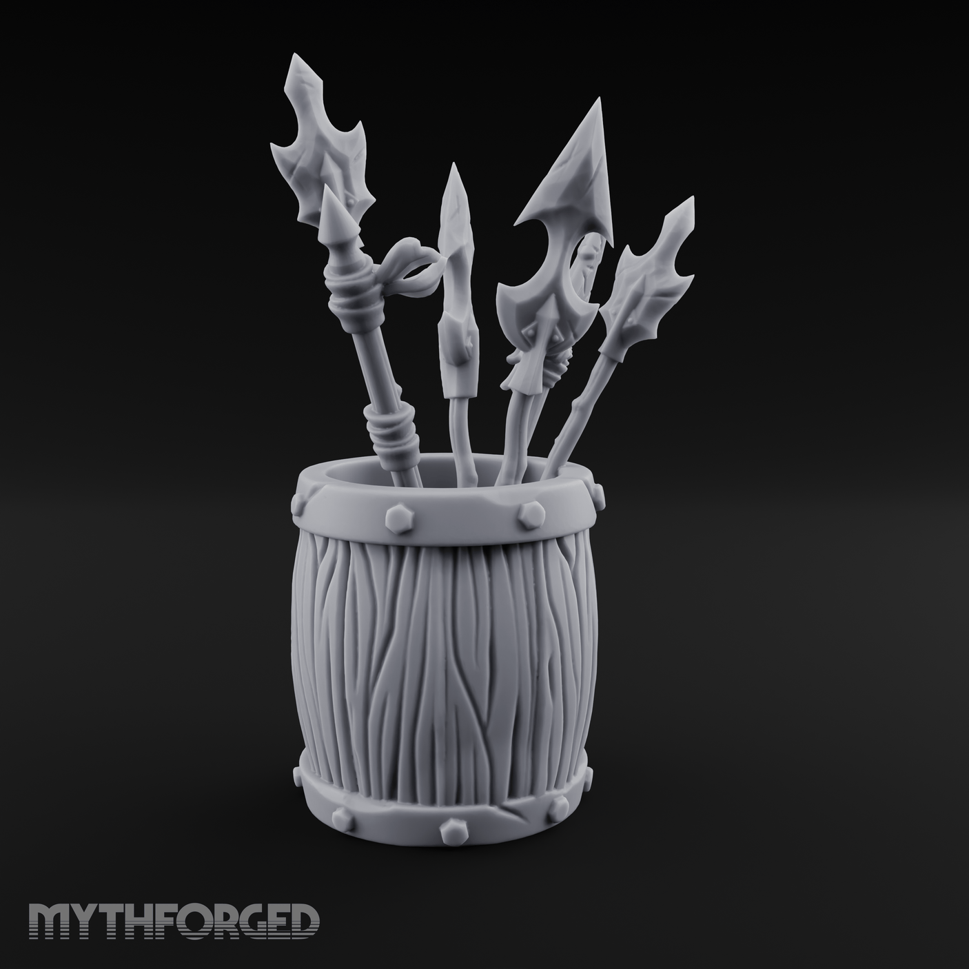 Pointy Barrel of Spears B Miniature for Dungeons and Dragons, Pathfinder or other TTRPGs