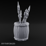 Pointy Barrel of Spears B Miniature for Dungeons and Dragons, Pathfinder or other TTRPGs