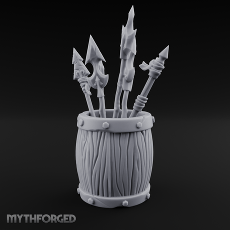 Pointy Barrel of Spears B Miniature for Dungeons and Dragons, Pathfinder or other TTRPGs