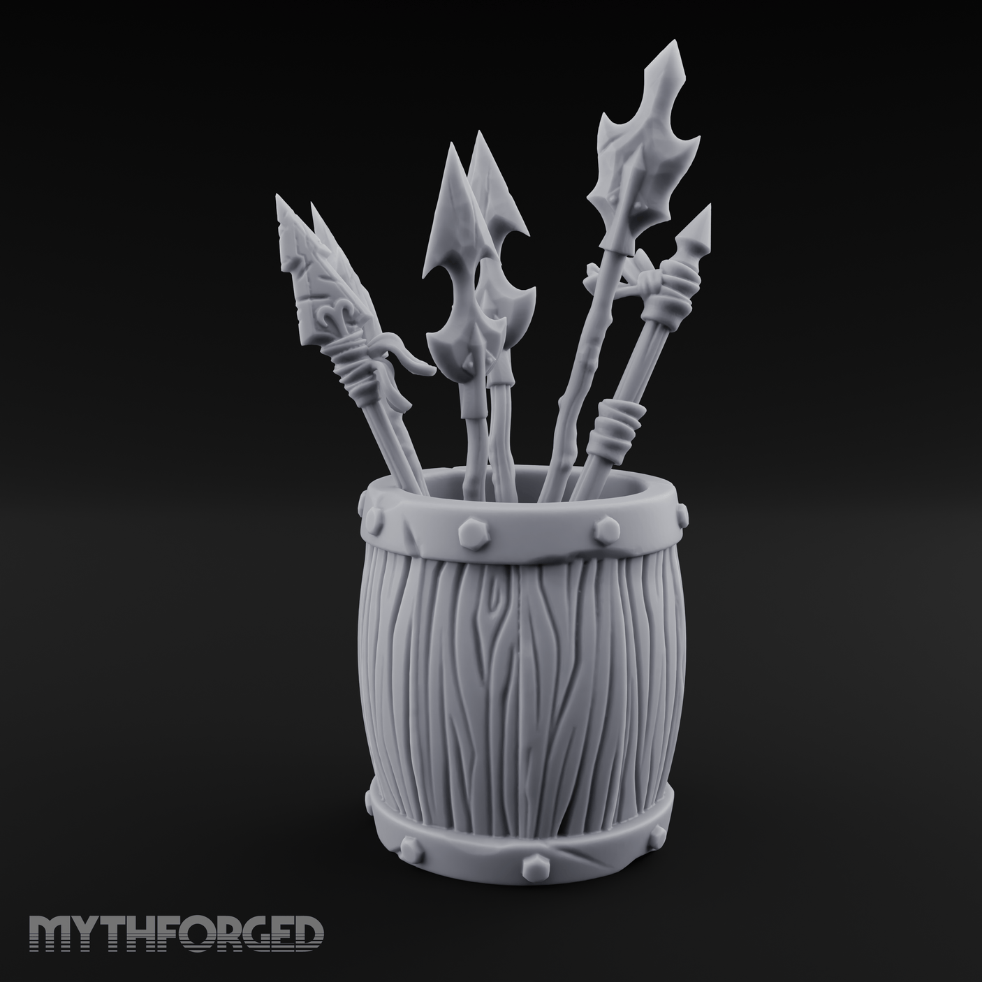 Pointy Barrel of Spears B Miniature for Dungeons and Dragons, Pathfinder or other TTRPGs