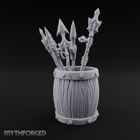 Pointy Barrel of Spears B Miniature for Dungeons and Dragons, Pathfinder or other TTRPGs