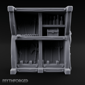 Arsenal-Stocked Weapon Merchant Stall Miniature for Dungeons and Dragons, Pathfinder or other TTRPGs