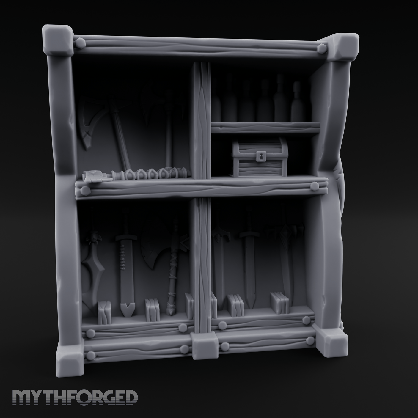 Arsenal-Stocked Weapon Merchant Stall Miniature for Dungeons and Dragons, Pathfinder or other TTRPGs