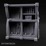 Arsenal-Stocked Weapon Merchant Stall Miniature for Dungeons and Dragons, Pathfinder or other TTRPGs