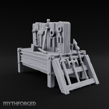 Axes Mounted Display Weapon Rack Miniature for Dungeons and Dragons, Pathfinder or other TTRPGs