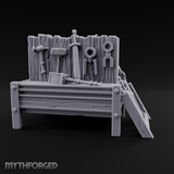 Axes Mounted Display Weapon Rack Miniature for Dungeons and Dragons, Pathfinder or other TTRPGs