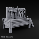Axes Mounted Display Weapon Rack Miniature for Dungeons and Dragons, Pathfinder or other TTRPGs