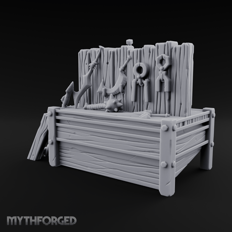 Axes Mounted Display Weapon Rack Miniature for Dungeons and Dragons, Pathfinder or other TTRPGs