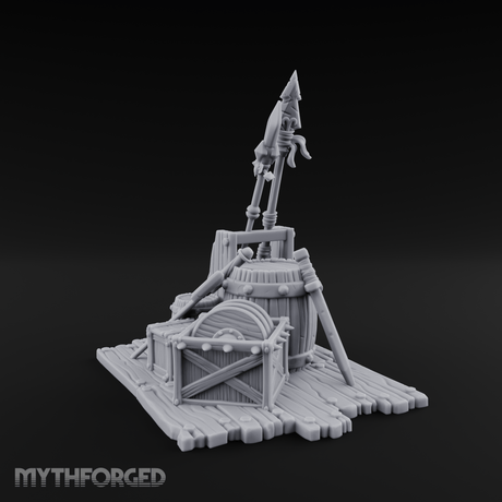 Spiked-Guard Weapon Rack Display Miniature for Dungeons and Dragons, Pathfinder or other TTRPGs