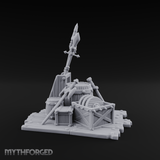 Spiked-Guard Weapon Rack Display Miniature for Dungeons and Dragons, Pathfinder or other TTRPGs