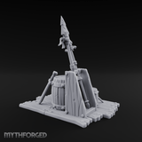 Spiked-Guard Weapon Rack Display Miniature for Dungeons and Dragons, Pathfinder or other TTRPGs