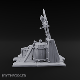 Spiked-Guard Weapon Rack Display Miniature for Dungeons and Dragons, Pathfinder or other TTRPGs
