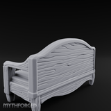 Curved-Back Wooden Park Bench Miniature for Dungeons and Dragons, Pathfinder or other TTRPGs