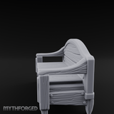 Curved-Back Wooden Park Bench Miniature for Dungeons and Dragons, Pathfinder or other TTRPGs