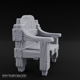 Iron-Bolted Rustic Wooden Armchair Miniature for Dungeons and Dragons, Pathfinder or other TTRPGs
