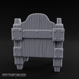 Iron-Bolted Rustic Wooden Armchair Miniature for Dungeons and Dragons, Pathfinder or other TTRPGs