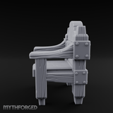 Iron-Bolted Rustic Wooden Armchair Miniature for Dungeons and Dragons, Pathfinder or other TTRPGs