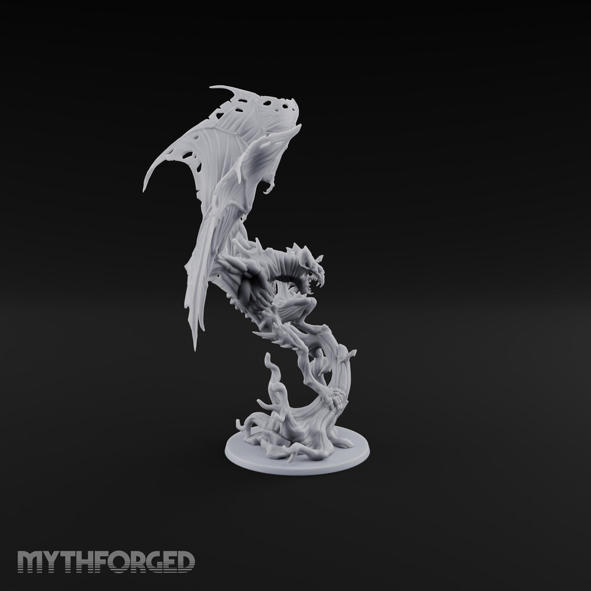 Riderless and Ravenous Vampire Spawn Winged Predator on Gnarled Tree