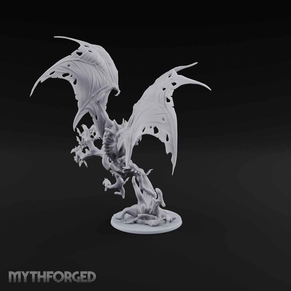 Riderless and Ravenous Vampire Spawn Winged Predator on Gnarled Tree