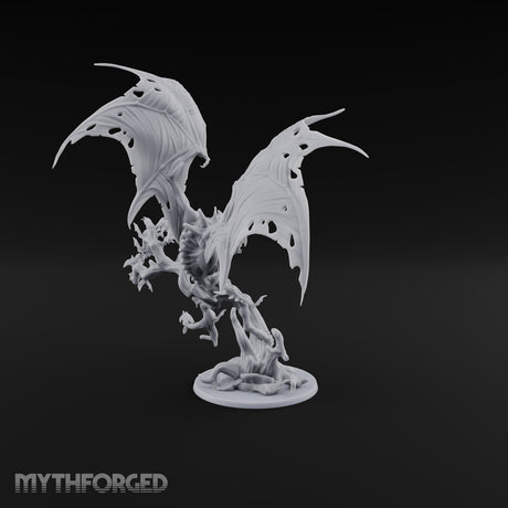 Riderless and Ravenous Vampire Spawn Winged Predator on Gnarled Tree
