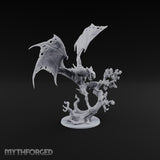 Riderless and Ravenous Vampire Spawn Winged Predator on Gnarled Tree