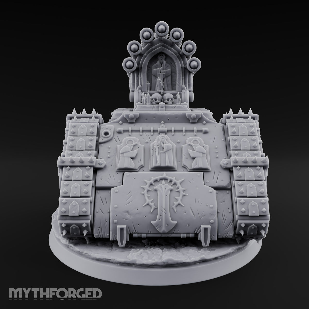 Pulpit on Treads Spiked Tracked Armoured Vehicle — 2 · No FX