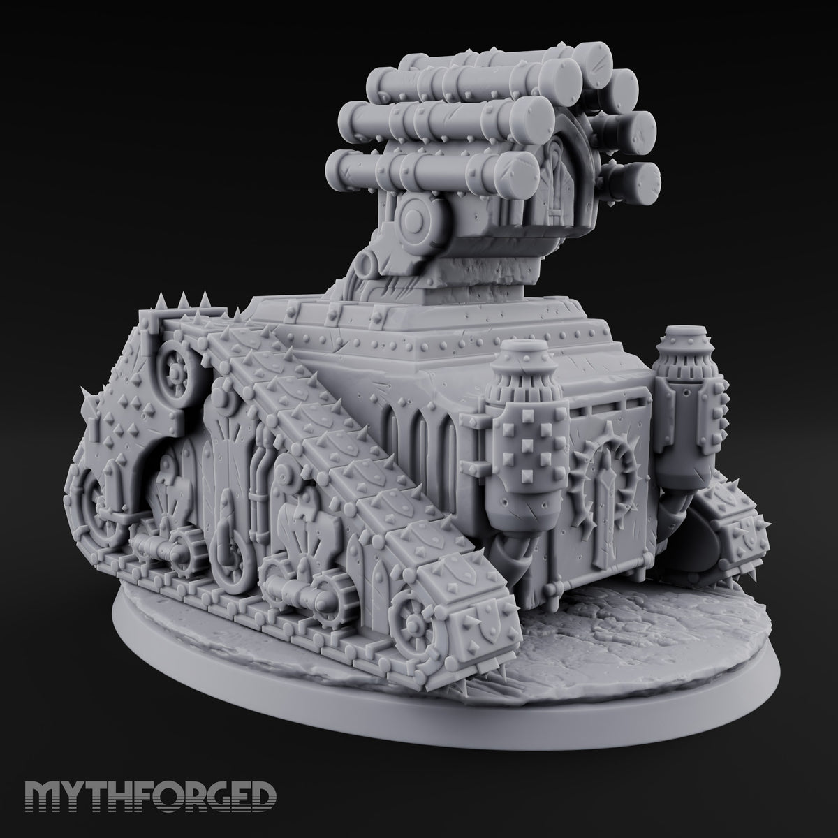 Pulpit on Treads Spiked Tracked Armoured Vehicle — 2 · No FX