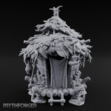 Thatch-Roofed Rope-Cluttered Tribal Bamboo Hut Miniature for Dungeons and Dragons, Pathfinder or other TTRPGs