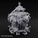 Thatch-Roofed Rope-Cluttered Tribal Bamboo Hut Miniature for Dungeons and Dragons, Pathfinder or other TTRPGs
