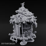 Thatch-Roofed Rope-Cluttered Tribal Bamboo Hut Miniature for Dungeons and Dragons, Pathfinder or other TTRPGs