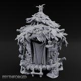 Thatch-Roofed Rope-Cluttered Tribal Bamboo Hut Miniature for Dungeons and Dragons, Pathfinder or other TTRPGs