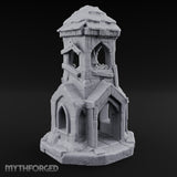 Thatched-Roof Bell-Hung Village Bell Tower Miniature for Dungeons and Dragons, Pathfinder or other TTRPGs