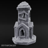 Thatched-Roof Bell-Hung Village Bell Tower Miniature for Dungeons and Dragons, Pathfinder or other TTRPGs