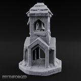 Thatched-Roof Bell-Hung Village Bell Tower Miniature for Dungeons and Dragons, Pathfinder or other TTRPGs