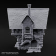 Thatched-Roof Cobblestone-Walled Village Cottage Miniature for Dungeons and Dragons, Pathfinder or other TTRPGs