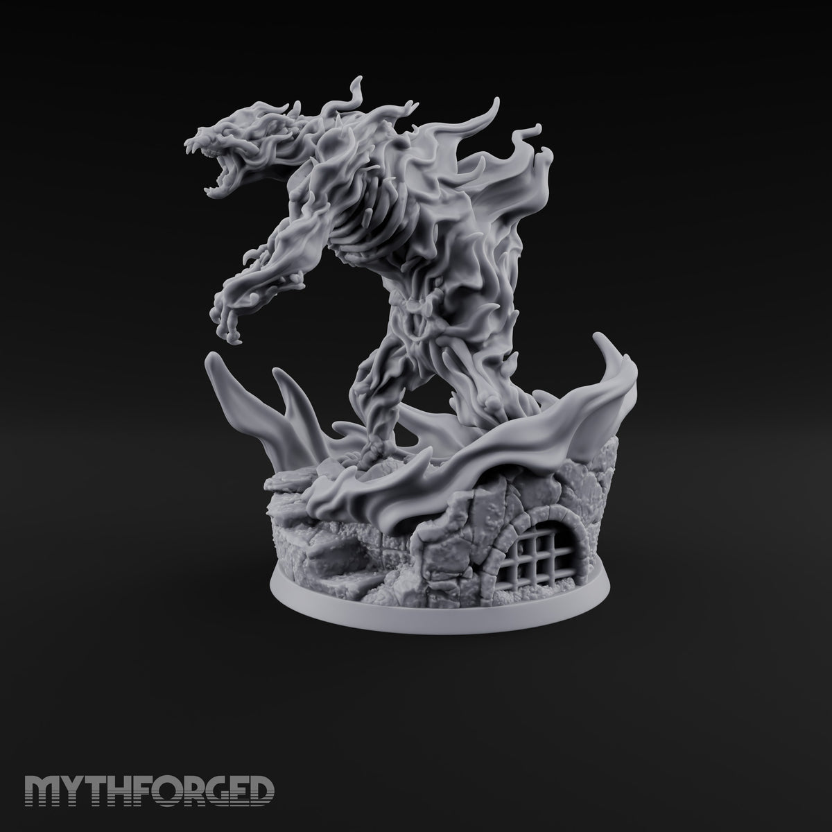 Rising Through Flame Fire Elemental — Skeleton