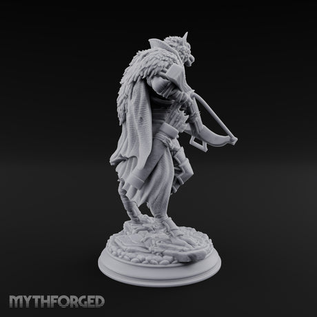 Crossbow at the Ready Wolffolk Hunter Miniature for Dungeons and Dragons, Pathfinder or other TTRPGs