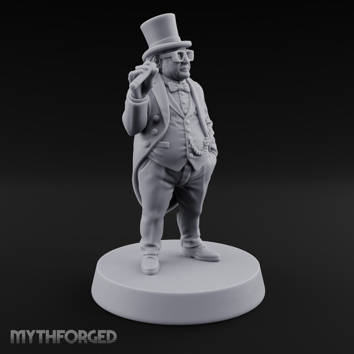 Cigar Raised, Hand in Pocket Human Gentleman