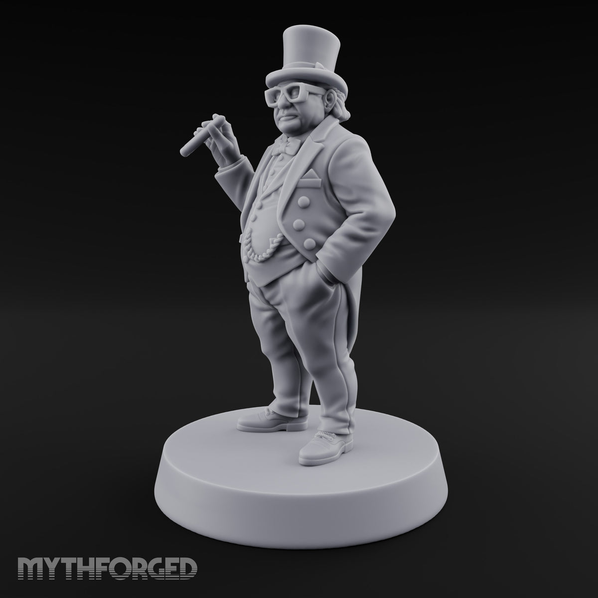Cigar Raised, Hand in Pocket Human Gentleman