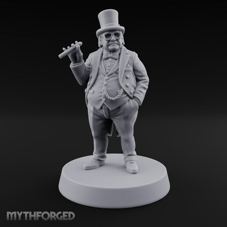 Cigar Raised, Hand in Pocket Human Gentleman