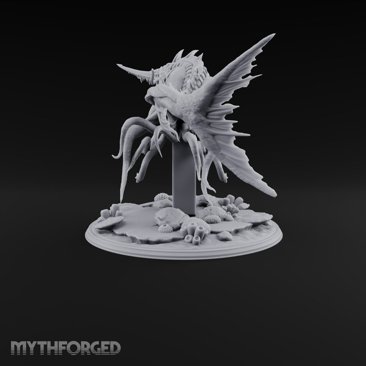 Older Than the Wreck Aboleth Swordfish-Snouted Tentacled Sea Horror on Coral Base