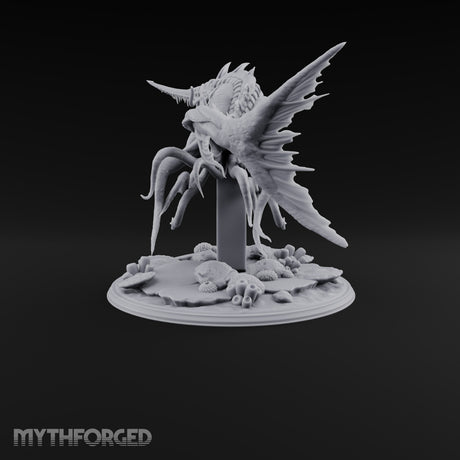 Older Than the Wreck Aboleth Swordfish-Snouted Tentacled Sea Horror on Coral Base