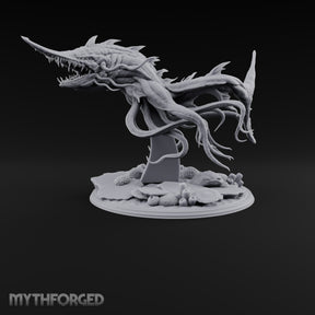 Older Than the Wreck Aboleth Swordfish-Snouted Tentacled Sea Horror on Coral Base